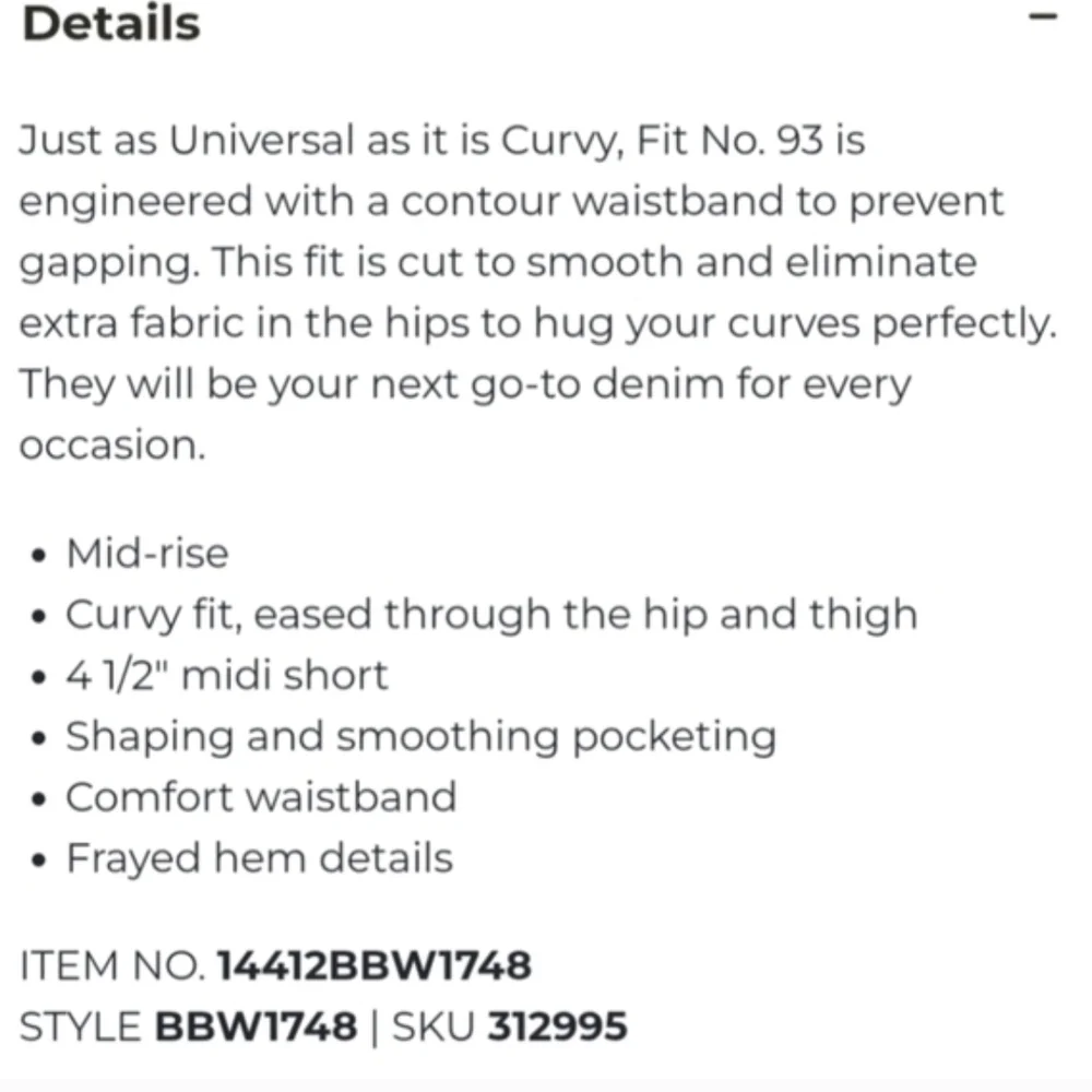 Sz 14/16 Curvy Buckle BLACK Fit 93 High Rise Light Wash Shorts Sz 33 BBW1748 - Picture 6 of 9